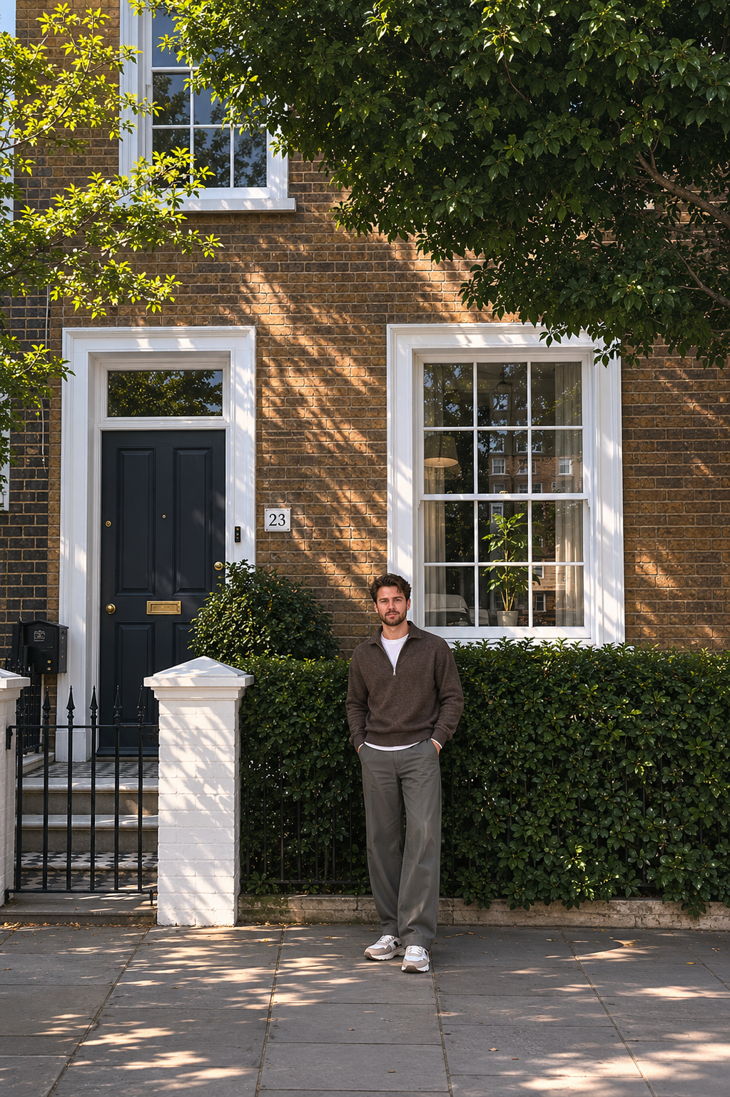 Lennart standing outside a home